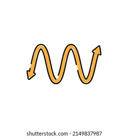 hand drawn arrow element vector. Collection of doodle arrows, lines, symbol, pointing mark, shapes on white background. Simple icon illustration for education, decoration, map.