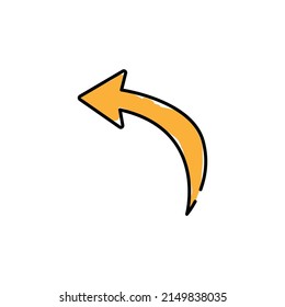 hand drawn arrow element vector. Collection of doodle arrows, lines, symbol, pointing mark, shapes on white background. Simple icon illustration for education, decoration, map.