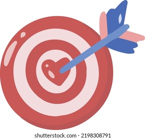 Hand Drawn arrow and heart illustration isolated on background