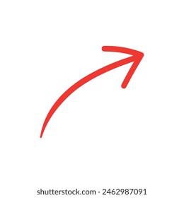 Hand drawn arrow icon on white background. Vector illustration in trendy flat style