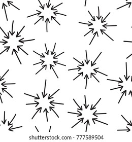 Hand drawn arrow icon seamless pattern background. Business flat vector illustration. Arrow sign symbol pattern.