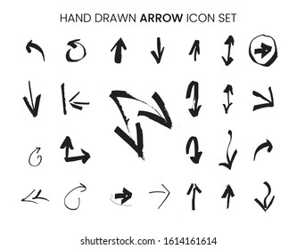 Hand drawn arrow icon set, design elements