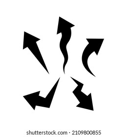 Hand drawn arrow icon set isolated on white background. Vector illustration