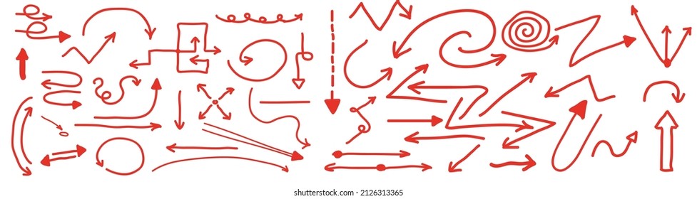 Hand drawn arrow icon set
