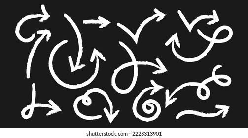 Vector de conjunto de iconos de flecha dibujada a mano