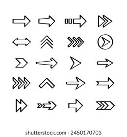 Hand Drawn Arrow Icon Set Vector Design.