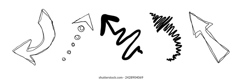 Hand Drawn Arrow Icon and Symbol Vector Set