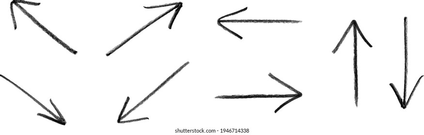 Hand drawn arrow icon variation set