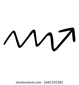 Conjunto de Vectores de icono de flecha dibujado a mano. Colección de signo de ilustración de dirección, hecha a mano. Símbolo o logotipo del puntero.