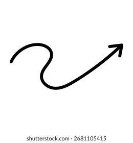 Conjunto de Vectores de icono de flecha dibujado a mano. Colección de signo de ilustración de dirección, hecha a mano. Símbolo o logotipo del puntero.