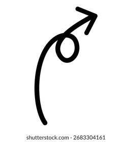 Handgezeichneter Pfeilsymbol-Vektor. Richtung Illustrationszeichen, Handmade. Zeigersymbol oder -logo.