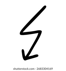 Hand drawn arrow icon vector. Direction illustration sign, Handmade. Pointer symbol or logo.