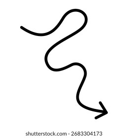Handgezeichneter Pfeilsymbol-Vektor. Richtung Illustrationszeichen, Handmade. Zeigersymbol oder -logo.