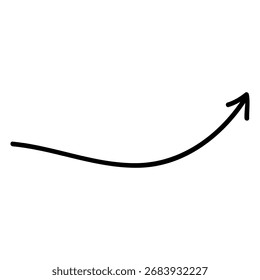 Vector de icono de flecha dibujado a mano. Señal de la ilustración de la dirección, hecho a mano. Símbolo o logotipo del puntero.