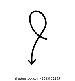 Handgezeichneter Pfeilsymbol-Vektor. Richtung Illustrationszeichen, Handmade. Zeigersymbol oder -logo.