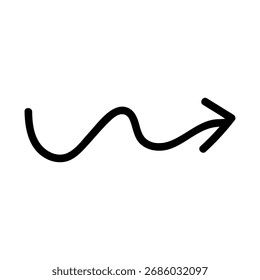 Hand drawn arrow icon vector. Direction illustration sign, Handmade. Pointer symbol or logo.