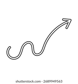 Hand drawn arrow icon vector. Direction illustration sign, Handmade. Pointer symbol or logo.