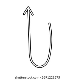 Hand drawn arrow icon vector. Direction illustration sign, Handmade. Pointer symbol or logo.
