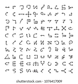 hand drawn arrow icons set
