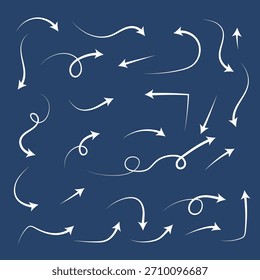 Hand drawn arrow icons set. Sketch arrow design for business plan and education. Circle arrows, rotate arrow, redo process symbol with file