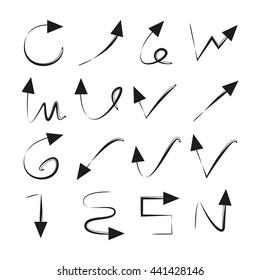 hand drawn arrow icons set