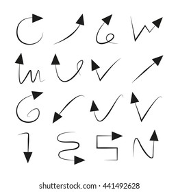 hand drawn arrow icons set