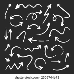 Hand drawn arrow icons vector set.