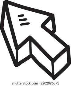 Hand Drawn up arrow illustration isolated on background
