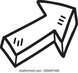 Hand Drawn up arrow illustration isolated on background
