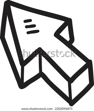 Hand Drawn up arrow illustration isolated on background