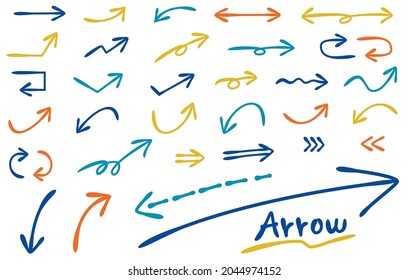 Hand drawn arrow illustration as if drawn with a pen