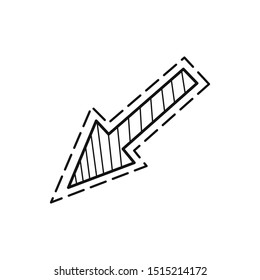 Hand drawn arrow isolated on a white. Vector illustration.