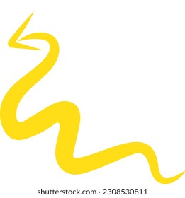 Hand drawn arrow isolated on white background. Simple Yellow Arrow mark icon.