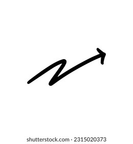 hand drawn arrow isolated on a white background. arrow icon