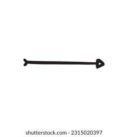 hand drawn arrow isolated on a white background. arrow icon