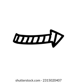 flecha dibujada a mano aislada en un fondo blanco. icono de flecha