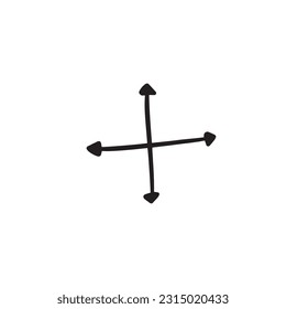 hand drawn arrow isolated on a white background. arrow icon