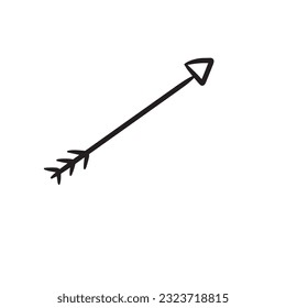 Flecha dibujada a mano aislada en la ilustración vectorial de fondo blanco eps10