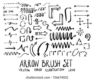 Hand drawn arrow isolated. Vector sketch black and white background illustration icon doodle