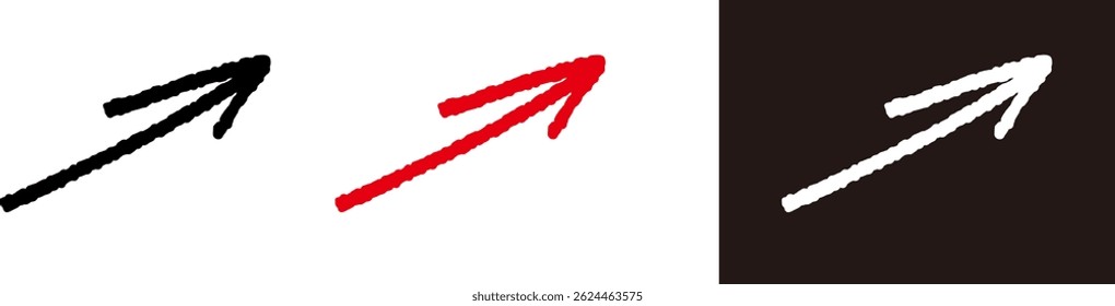 Flecha dibujada a mano. Cursor de arte lineal. Ilustración vectorial.