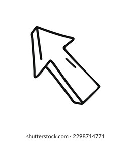 Hand Drawn Arrow Line Icon Illustration