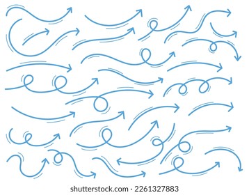 Hand drawn arrow line set vector illustration
