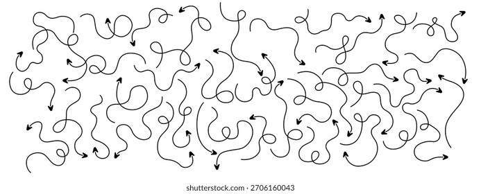 Conjunto de líneas de flecha dibujado a mano ilustración