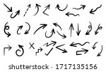 Hand drawn arrow mark icons vector	