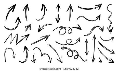 Hand drawn arrow mark icons vector