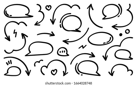 Hand drawn arrow mark icons vector