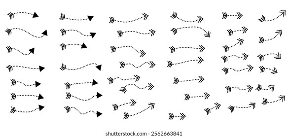 Hand drawn arrow mark icons vector