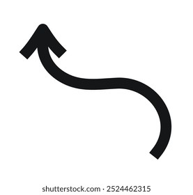 Hand drawn arrow in motion on a white background