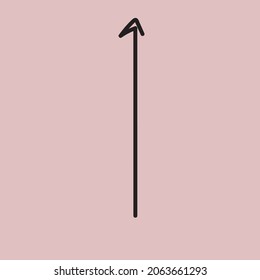 hand drawn arrow on pink background