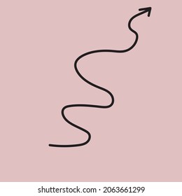 hand drawn arrow on pink background